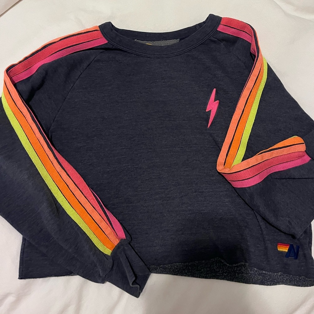 Neon stripe aviator nation sweatshirt